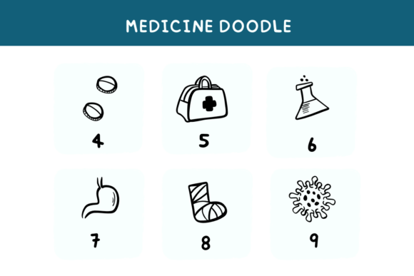 Medicine Doodle Font PNG with transparent background - Preview 6