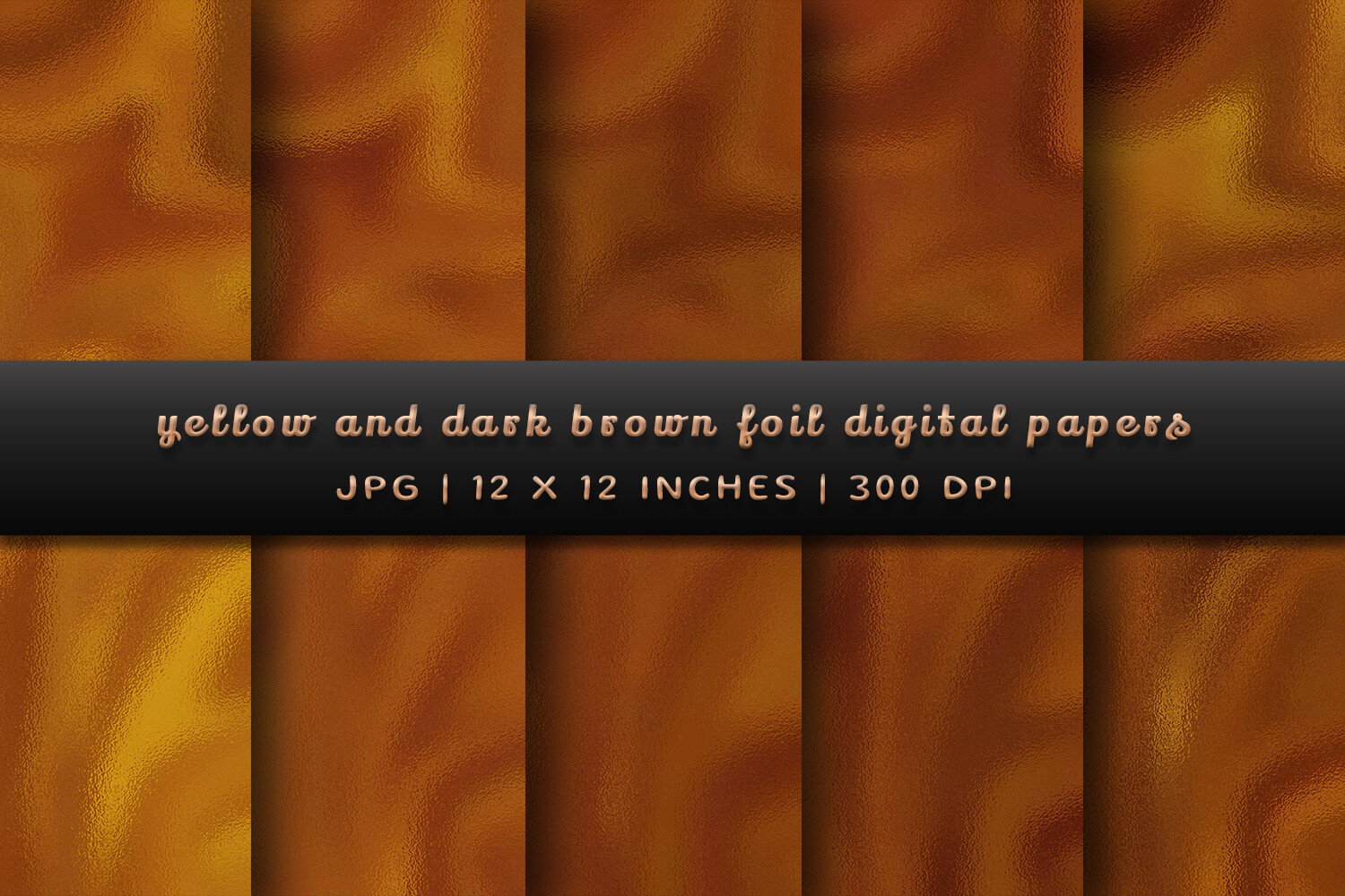 Yellow and Dark Brown Foil Digital Paper Graphic by Pugazh Logan ...