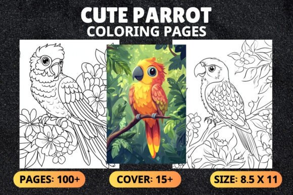 100+ Cute Parrot Coloring Pages for Kids