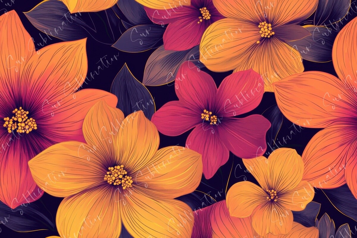 A Vibrant Floral Pattern Seamless Graphic by Sun Sublimation · Creative ...