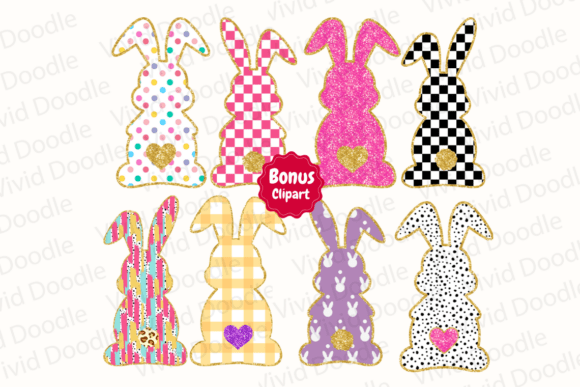 Cute Bunny Easter Font PNG with transparent background - Preview 1