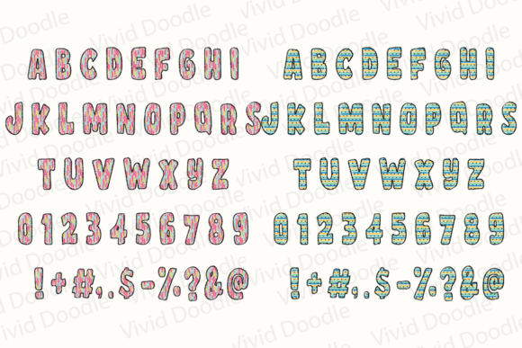 Cute Bunny Easter Font PNG with transparent background - Preview 3