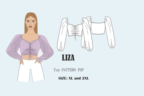 Front Crop Top Pattern Vintage XL 2XL