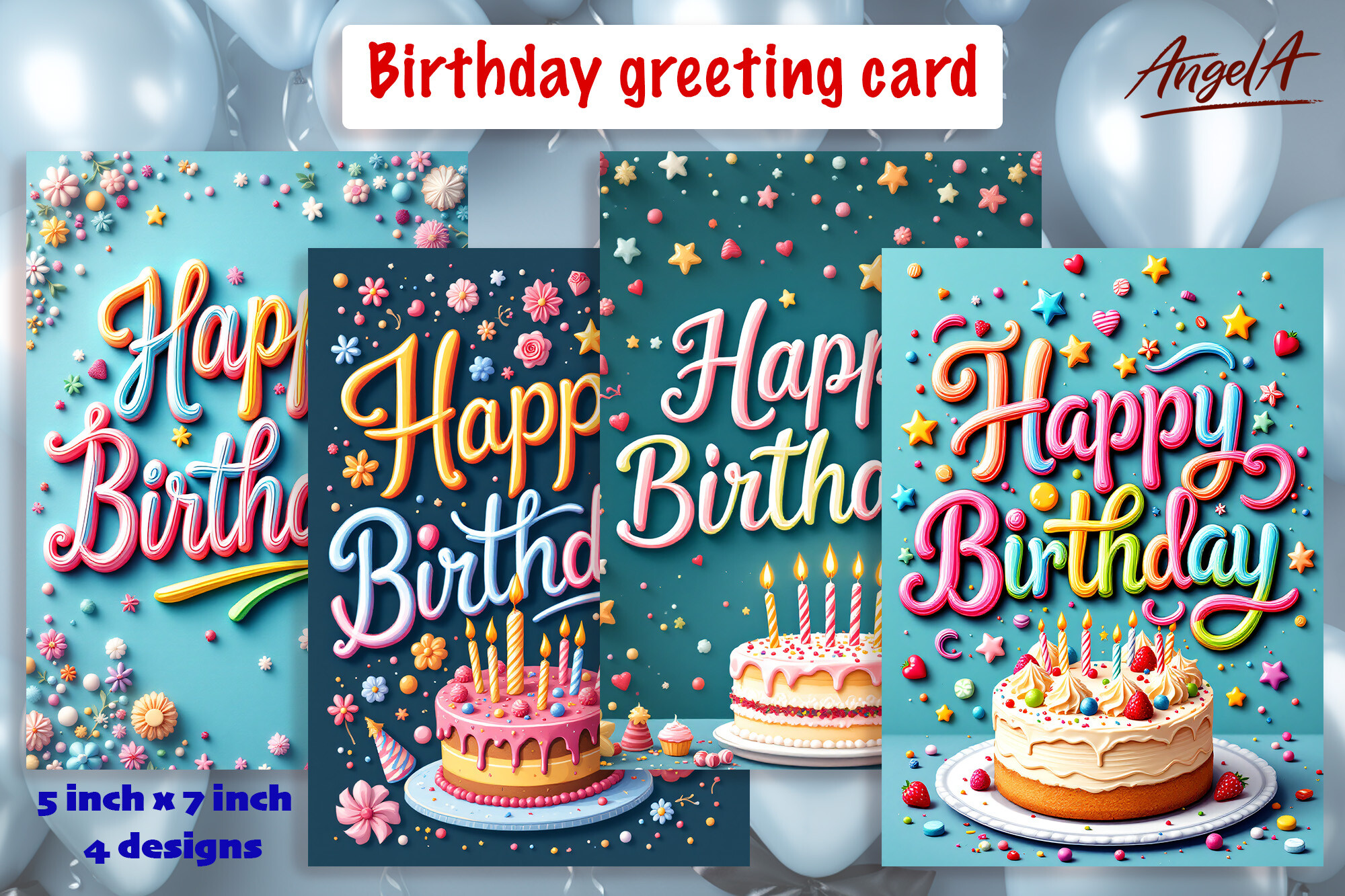 Happy Birthday Lettering, Birthday Card