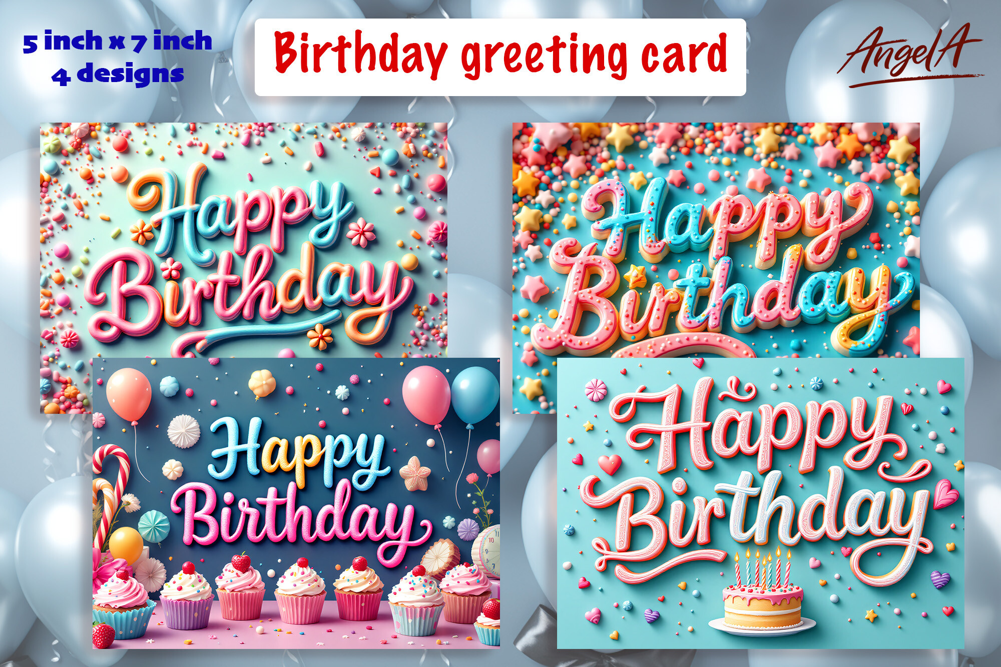 Horizontal Birthday Card Printable