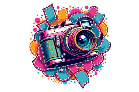 Vintage Camera T-shirt PNG Clipart