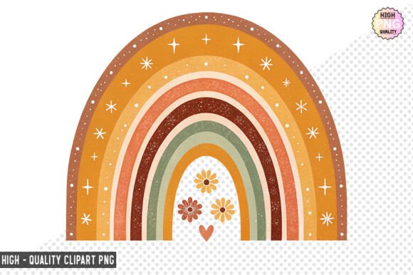 Vintage Retro Rainbow Clipart Bundle Bundle · Creative Fabrica