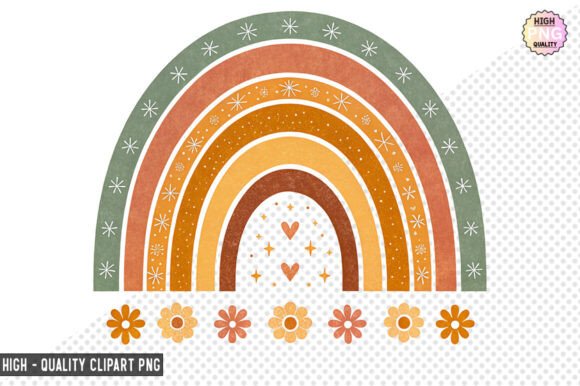 Vintage Retro Rainbow Clipart Bundle Bundle · Creative Fabrica