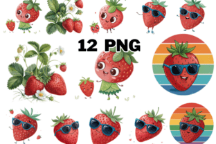 Watercolor Cute Strawberry Clipart Graphic by Naznin sultana jui ...