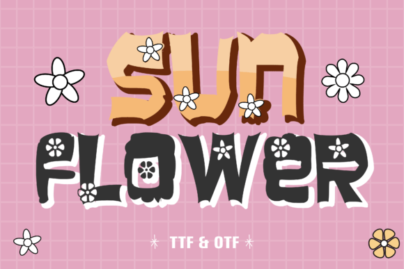 Black Flower Font - Preview 1