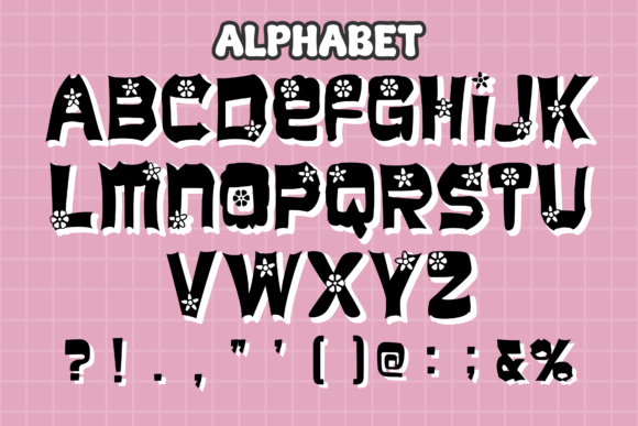 Black Flower Font - Preview 2