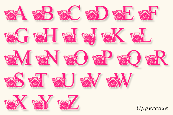 Butterfly Valentine Monogram Font - Preview 6