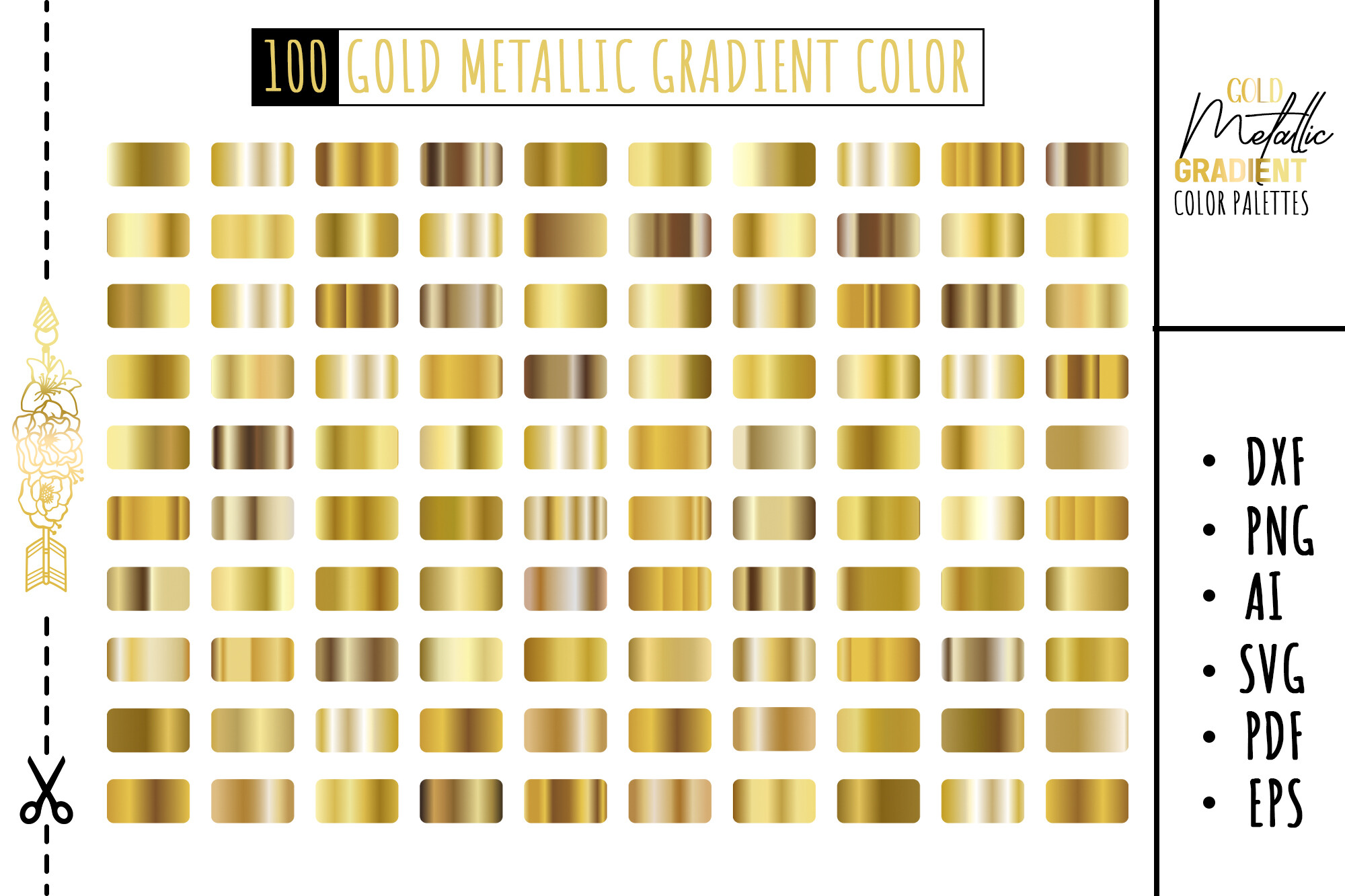 Gold Metallic Gradient Color