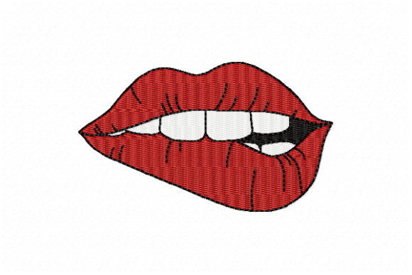 Lips Embroidery Design
