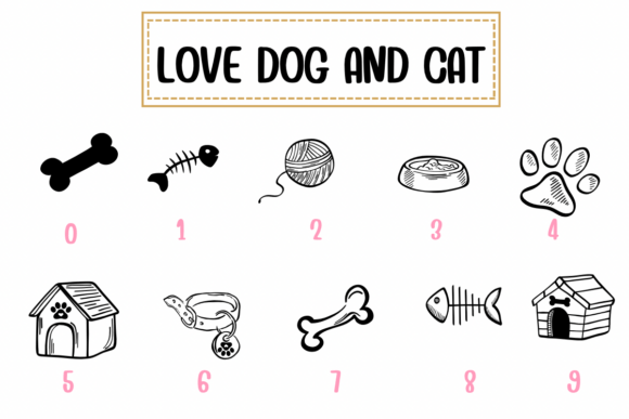 Love Dog and Cat Font font preview - 3