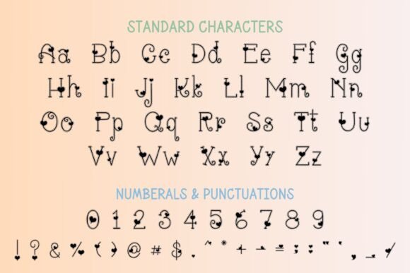 Mini Heart II Font Font PNG with transparent background - Preview 1