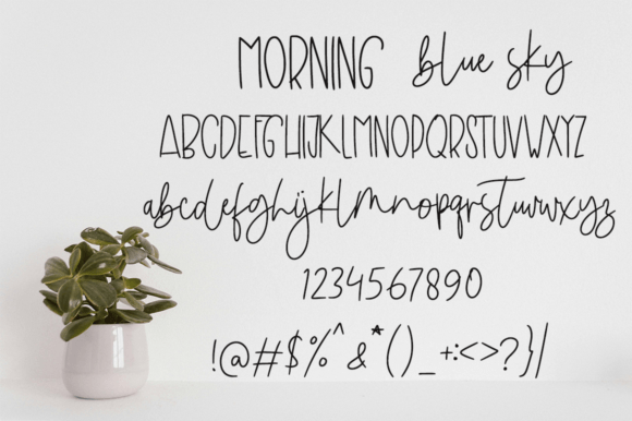 Morning Blue Sky Font PNG with transparent background - Preview 3