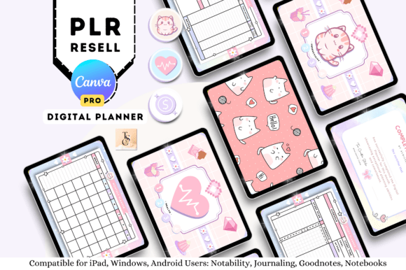 PLR Resell Canva Editable Templates digital planner