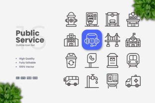Public Service Icons Graphic by upnowgraphic · Creative Fabrica