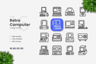 Retro Computer Icons Graphic by upnowgraphic · Creative Fabrica