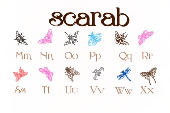Scarab Font PNG with transparent background - Preview 2