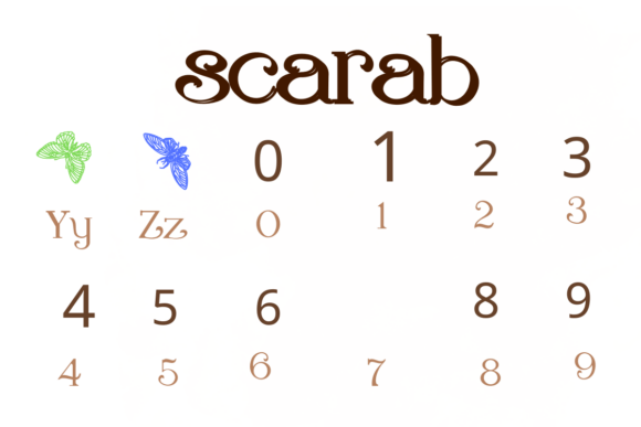 Scarab Font PNG with transparent background - Preview 3