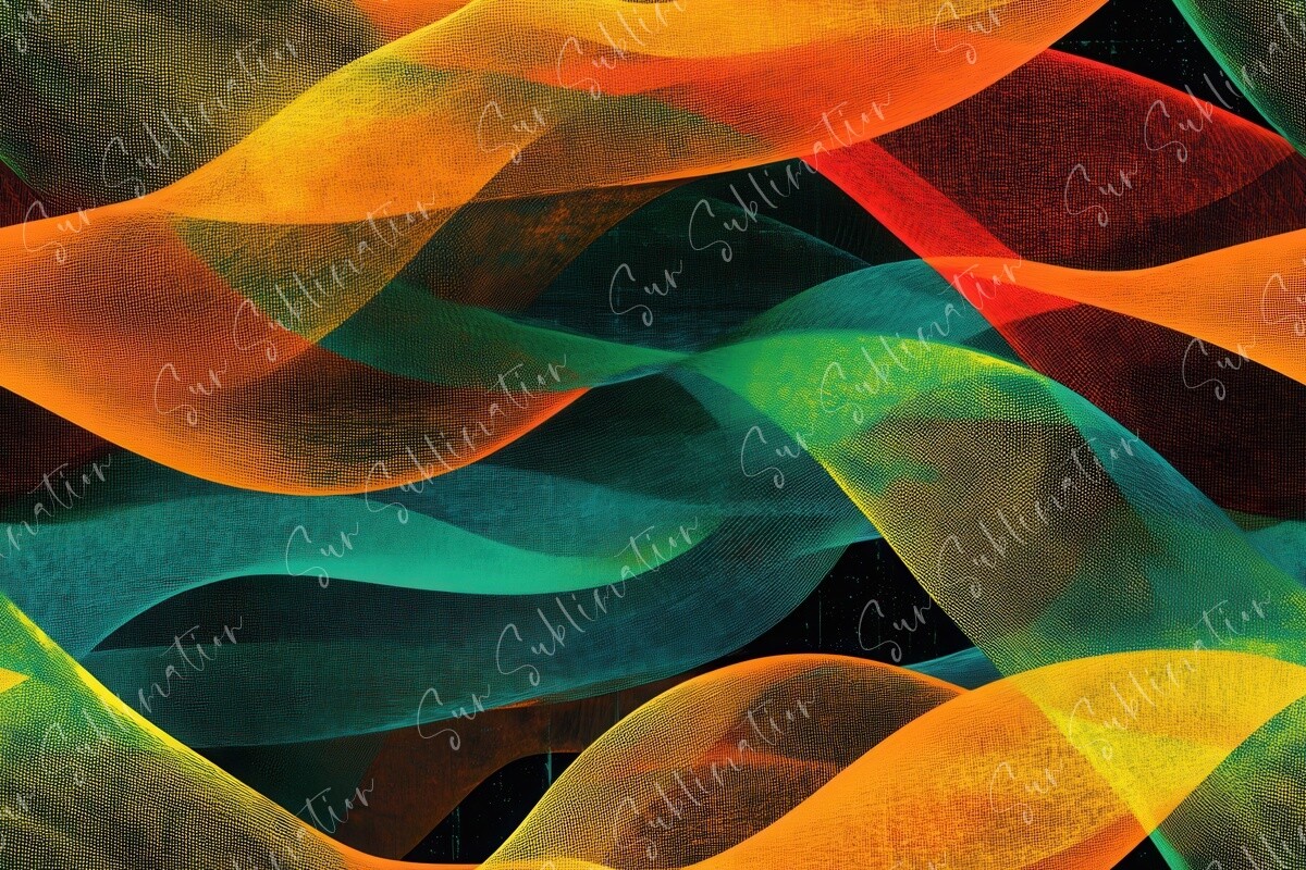 Vibrant Fluid Abstract Waves Seamless Graphic by Sun Sublimation ...