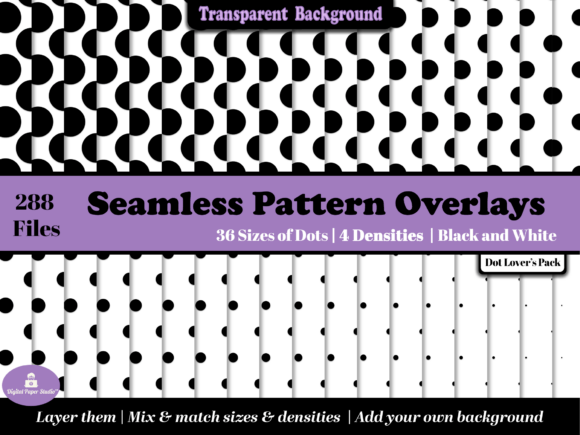 36 Sizes Polka Dots Transparent Overlays