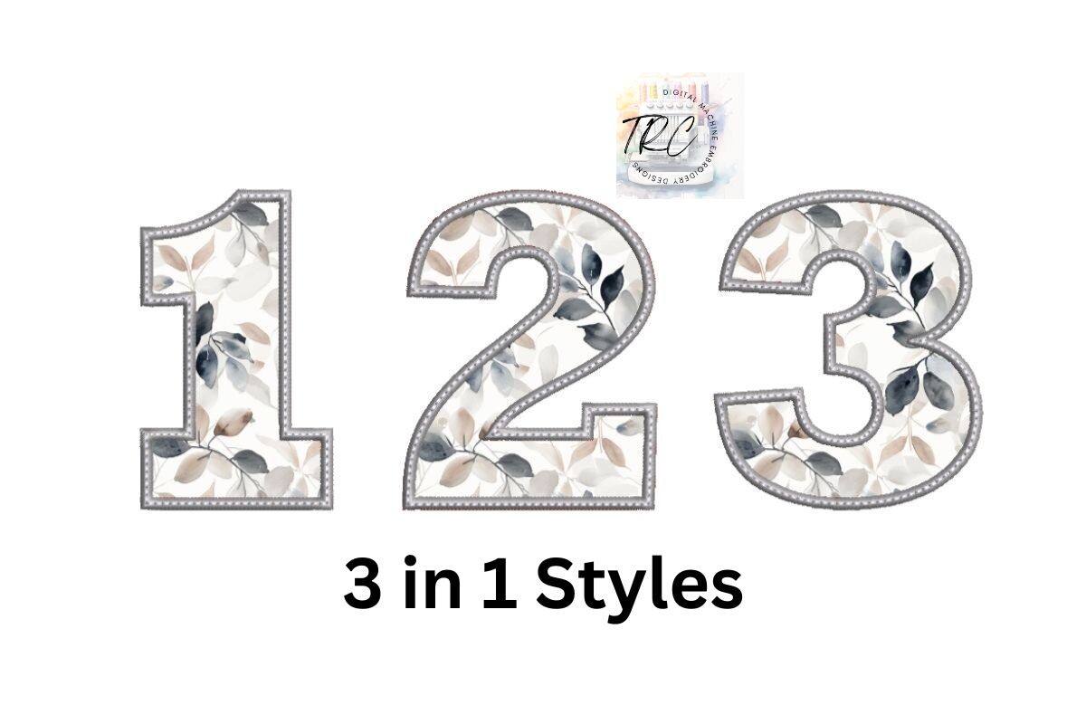 Applique Embroidery Number Set 0-9