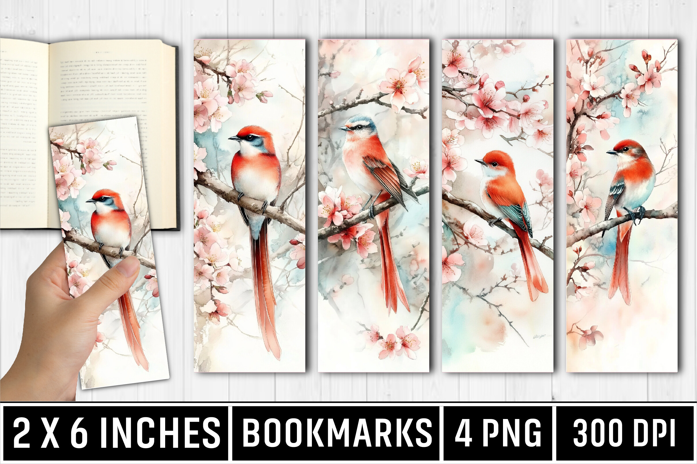 Birds Bookmark PNG, Bookmark Sublimation Graphic by BEE CREATION ...