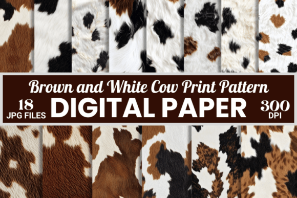 Bold Brown and White Cow Print Pattern