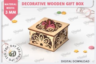 Decorative Wooden Gift Box Laser Cut · Creative Fabrica