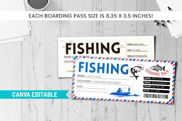 Fishing Ticket Gift Voucher Template