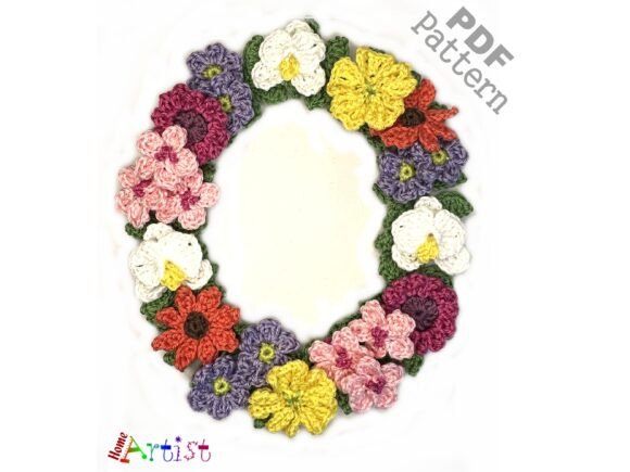 Floral Letter O Crochet Applique Pattern