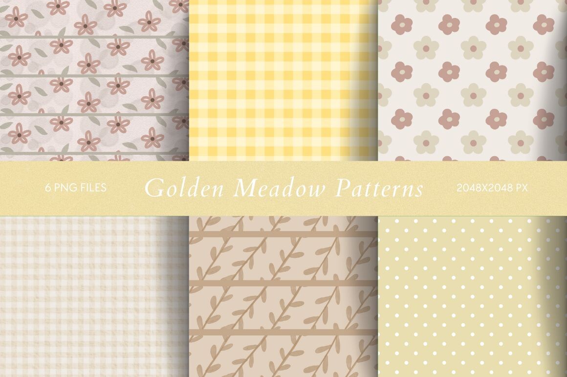 Golden Meadow Patterns Graphic by All_Design98 · Creative Fabrica
