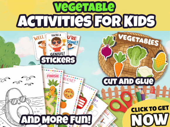 Kids Vegetable Activity Book Fun