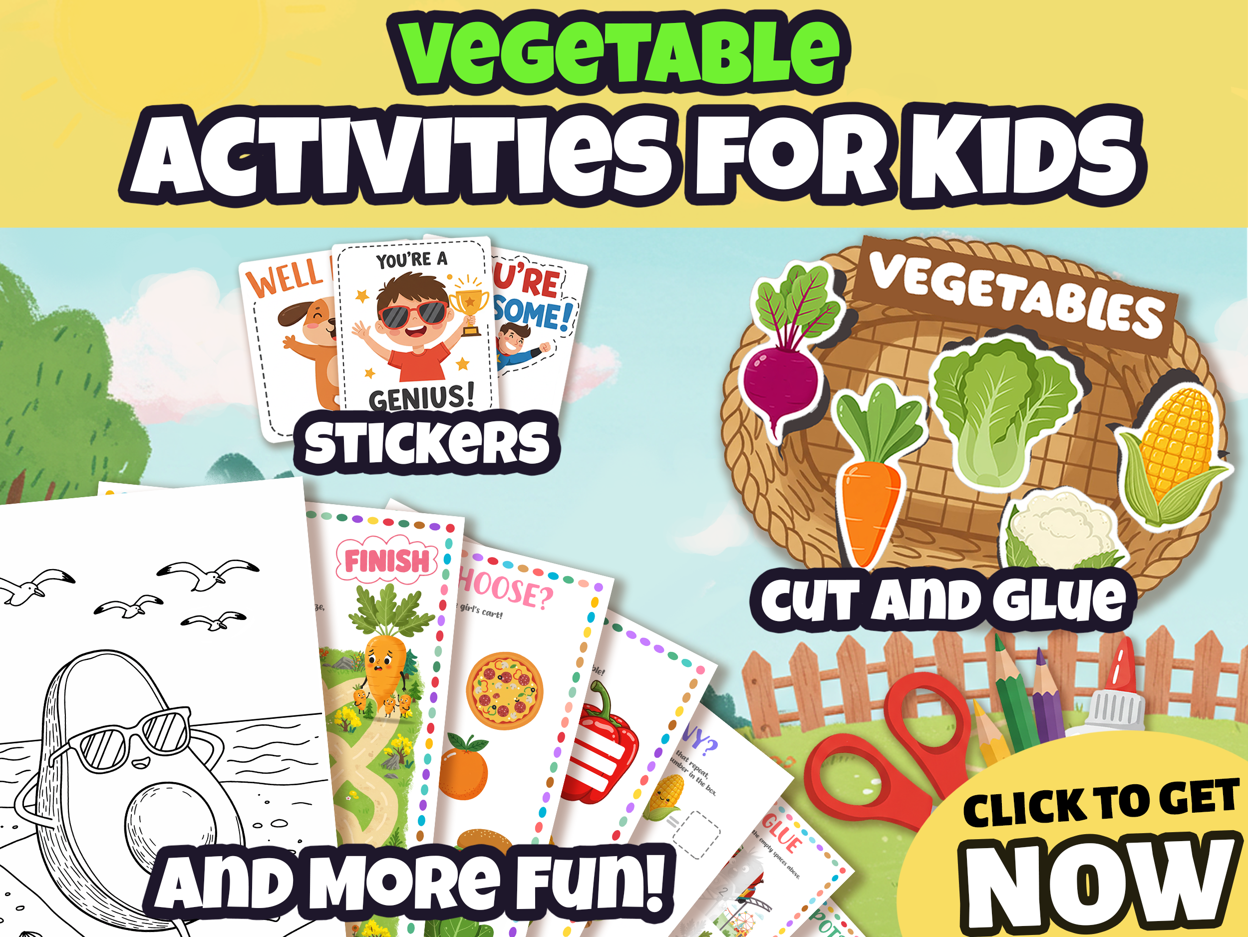 Kids Vegetable Activity Book Fun