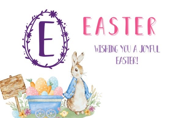 Monogram Easter Font PNG with transparent background - Preview 5
