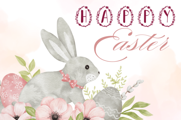 Monogram Easter Font PNG with transparent background - Preview 6