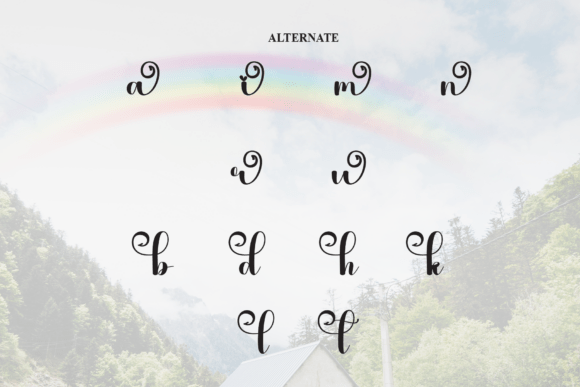 Rainbow California Font PNG with transparent background - Preview 6