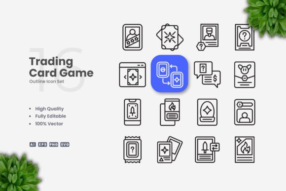 Trading Card Game Icons Graphic by upnowgraphic · Creative Fabrica