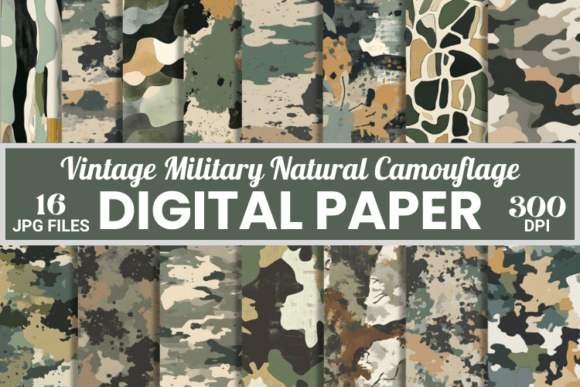 Vintage Natural Camouflage Camo Pattern