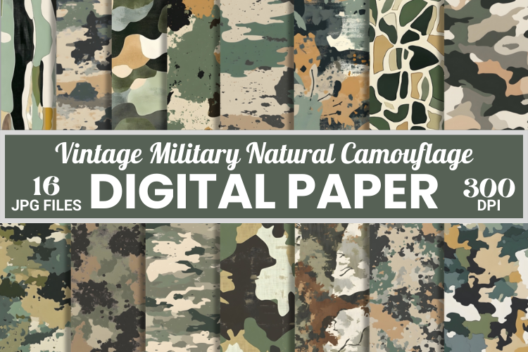 Vintage Natural Camouflage Camo Pattern