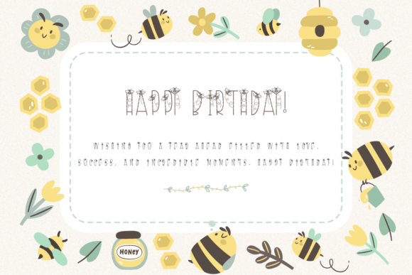 Cute Bee Font - Preview 4