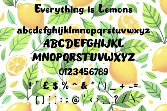 Everything is Lemons Font - Preview 1