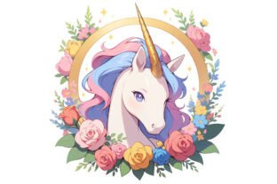 Free Cute Retro Unicorn PNG Clipart Graphic by Design BLOOM · Creative ...