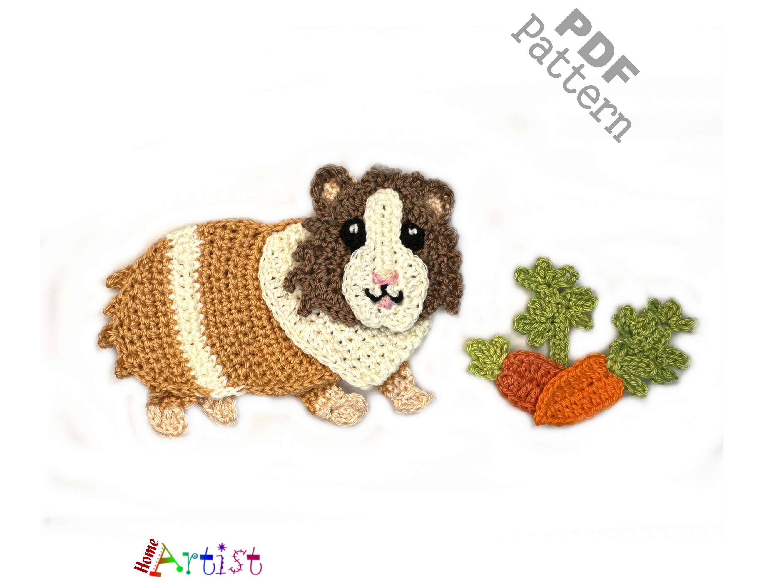 Guinea Pig Crochet Applique Pattern