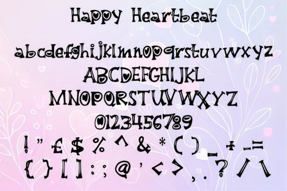 Happy Heartbeat Font PNG with transparent background - Preview 1