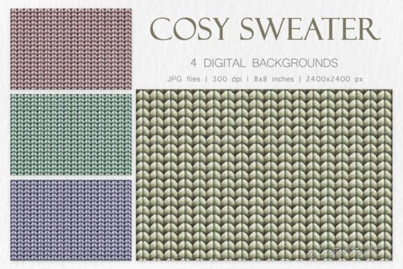 Knitted Textures. Cosy Sweater Patterns Graphic by CraftyKittyArt ...