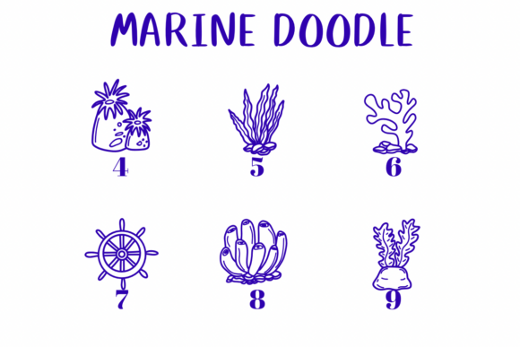 Marine Doodle Font PNG with transparent background - Preview 3